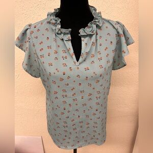 Mine Blue Floral Blouse